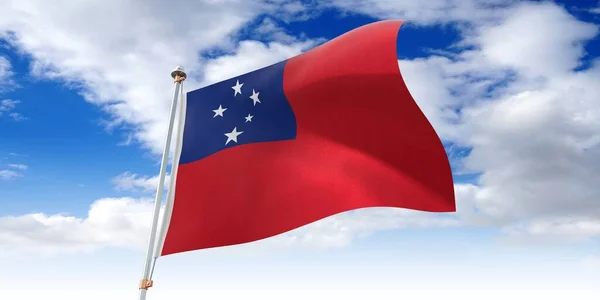 Samoa Vlající Vlajka Ilustrace — Stock fotografie