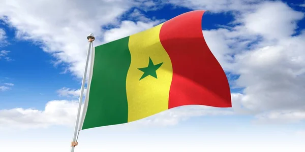 Senegal Viftande Flagga Illustration — Stockfoto