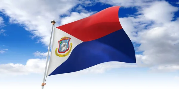 Sint Maarten Ondeando Bandera Ilustración —  Fotos de Stock
