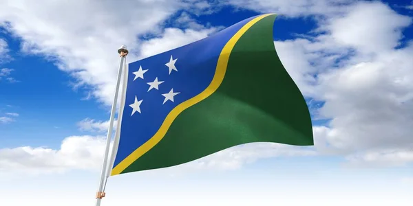 Ilhas Salomão Acenando Bandeira Ilustração — Fotografia de Stock