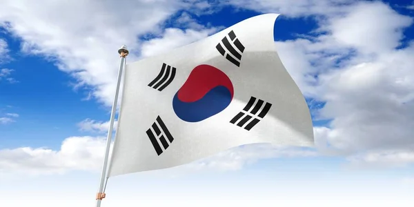 Coreia Sul Bandeira Acenando Ilustração — Fotografia de Stock