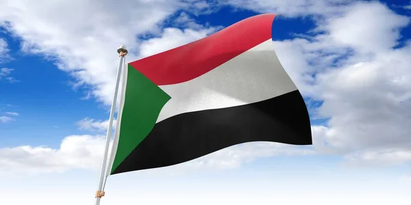 Soedan Wapperende Vlag Illustratie — Stockfoto