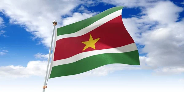 Suriname Bandiera Sventolante Illustrazione — Foto Stock