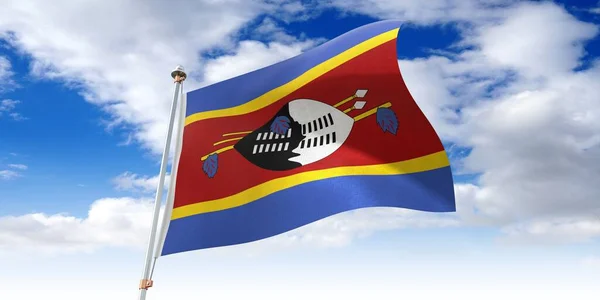 Swazilandia Ondeando Bandera Ilustración — Foto de Stock