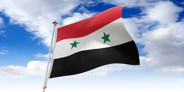 Syrien Viftande Flagga Illustration — Stockfoto