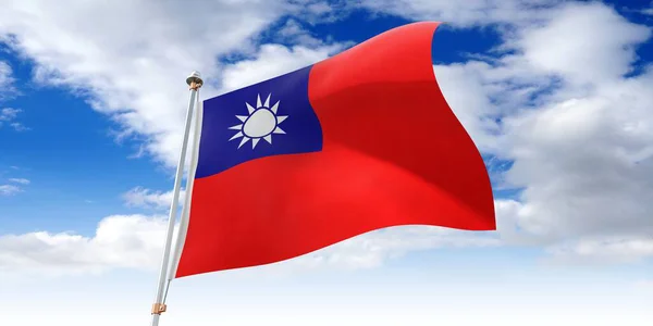 Tajwan Flaga Machania Ilustracja — Zdjęcie stockowe