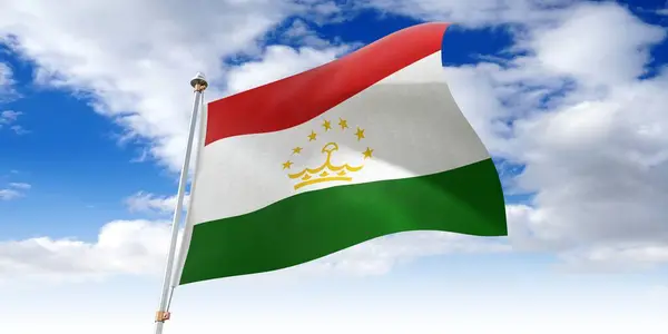 Tadzjikistan Wapperende Vlag Illustratie — Stockfoto