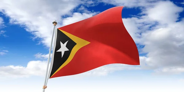 Timor Leste Ondeando Bandera Ilustración — Foto de Stock