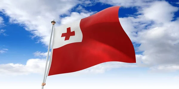 Tonga Vinkende Flag Illustration - Stock-foto