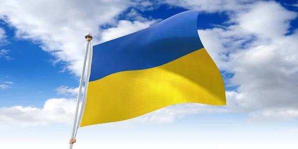 ウクライナ 旗を振って 3Dイラスト — ストック写真