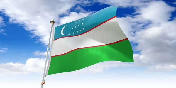 Oezbekistan Wapperende Vlag Illustratie — Stockfoto