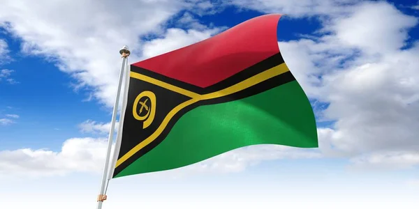 Vanuatu Ondeando Bandera Ilustración — Foto de Stock
