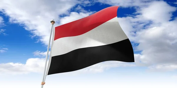 Jemen Fahne Schwenken Illustration — Stockfoto