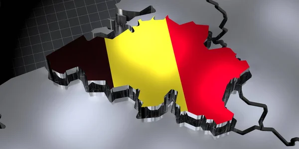 Belgio Confini Nazionali Bandiera Illustrazione — Foto Stock