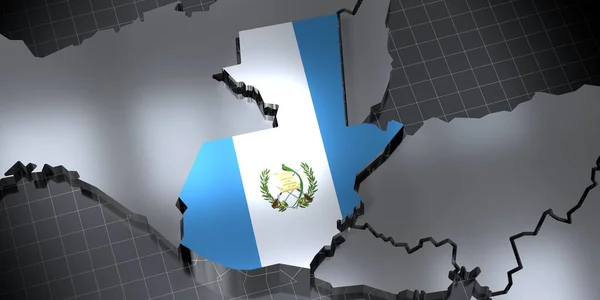 Guatemala Confini Nazionali Bandiera Illustrazione — Foto Stock