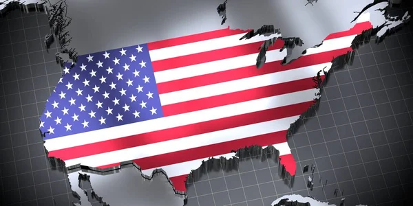 Eua Estados Unidos América Fronteiras País Bandeira Ilustração — Fotografia de Stock
