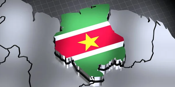 Surinam Fronteras Bandera Ilustración — Foto de Stock