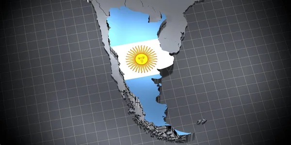 Argentina Fronteras Bandera Ilustración — Foto de Stock