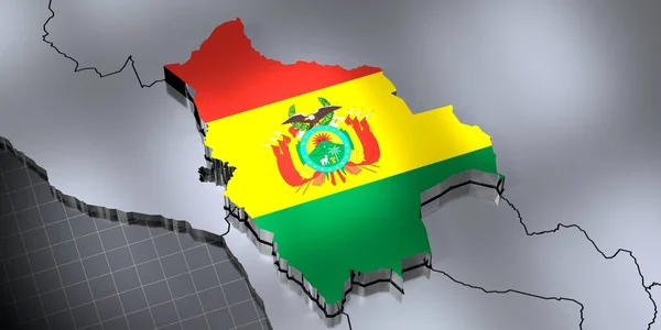 Bolivia Confini Bandiera Illustrazione — Foto Stock