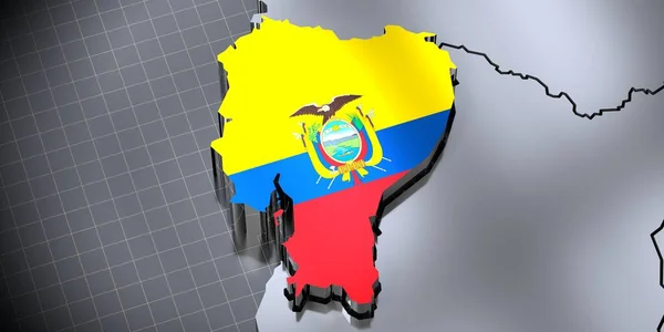 Ecuador Confini Bandiera Illustrazione — Foto Stock