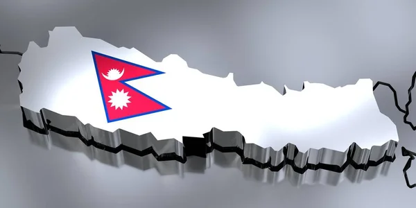 Непал Границы Флаг Иллюстрация — стоковое фото