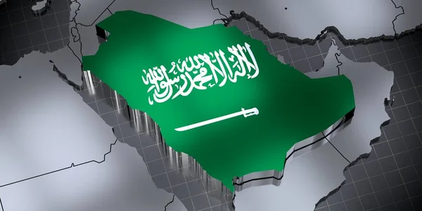 Saudi Arabia Borders Flag Illustration — Stock Photo, Image