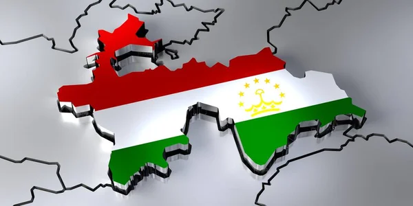 Tadzjikistan Grenzen Vlag Illustratie — Stockfoto