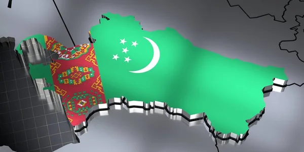 Turkmenistán Okraje Vlajka Ilustrace — Stock fotografie