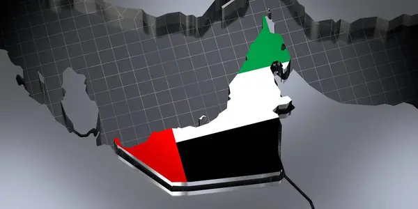 United Arab Emirates Borders Flag Illustration — Stock Photo, Image