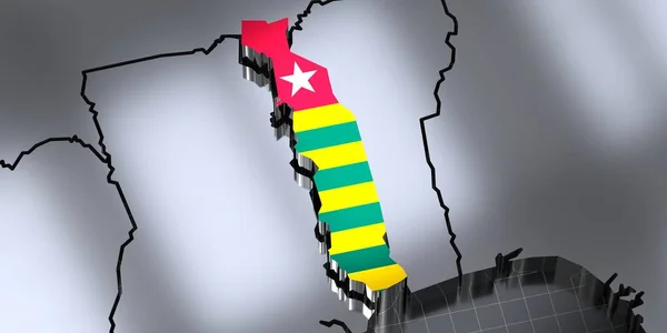 Togo Fronteras Bandera Ilustración — Foto de Stock