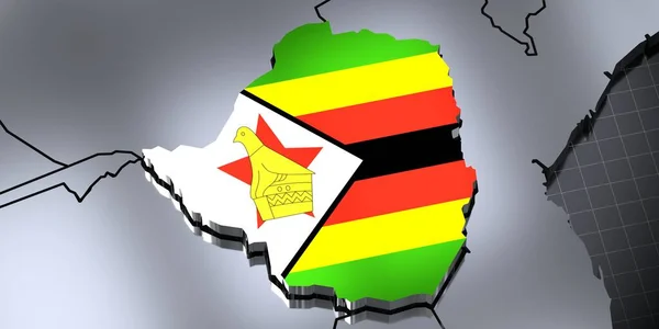 Zimbabue Fronteras Bandera Ilustración — Foto de Stock