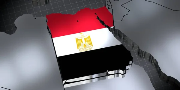 Mısır Sınırlar Bayrak Illüstrasyon — Stok fotoğraf