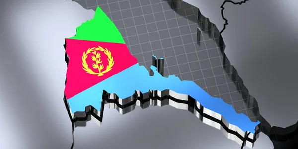 Eritrea Fronteras Bandera Ilustración — Foto de Stock