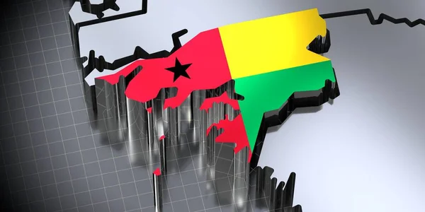 Guinee Bissau Grenzen Vlag Illustratie — Stockfoto