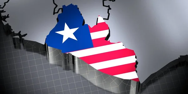 Liberia Fronteras Bandera Ilustración —  Fotos de Stock