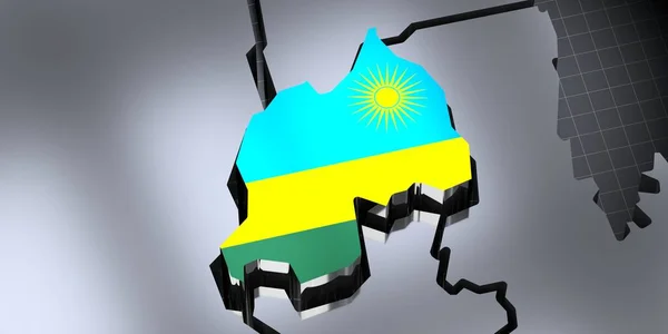 Руанда Кордони Прапор Ілюстрація — стокове фото