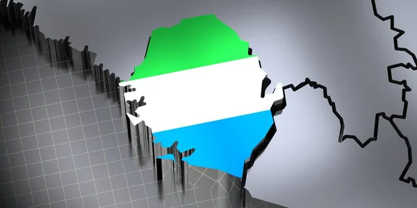 Serra Leoa Fronteiras Bandeira Ilustração — Fotografia de Stock