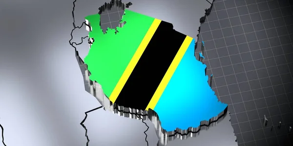 Tanzania Fronteras Bandera Ilustración — Foto de Stock