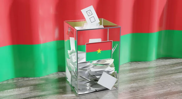 Буркина Фасо Избирательная Урна Голосование Избирательная Концепция Иллюстрация — стоковое фото