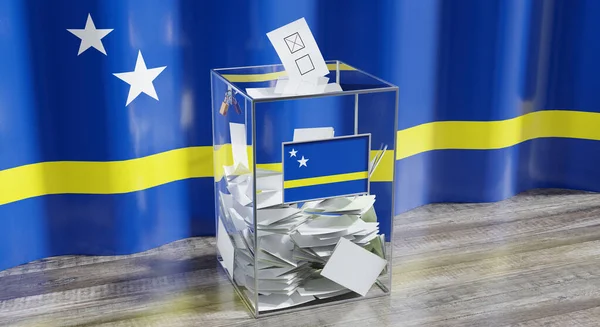 Curacao Urna Wyborcza Głosowanie Koncepcja Wyborów Ilustracja — Zdjęcie stockowe