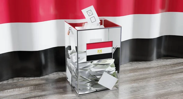 エジプト 投票箱 選挙の概念 3Dイラスト — ストック写真
