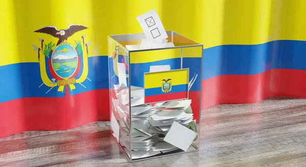 Equador Urna Elettorale Voto Concetto Elezione Illustrazione — Foto Stock