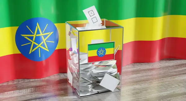 Ефіопія Голосування Виборцями Концепція Виборів Ілюстрація — стокове фото