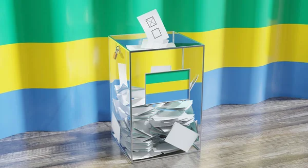 Gabon Valurna Röstning Valbegrepp Illustration — Stockfoto