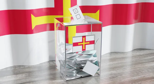 Guernsey Wahlurne Abstimmung Wahlkonzept Illustration — Stockfoto