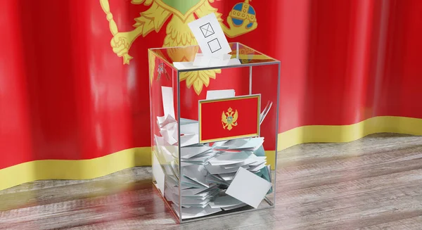 Montenegro Ballot Box Voting Election Concept Illustration — Stock Photo, Image