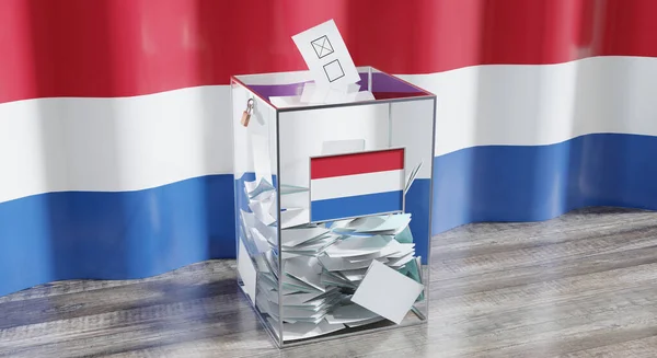 Нідерланди Голосування Виборчого Бюлетеня Концепція Виборів Ілюстрація — стокове фото