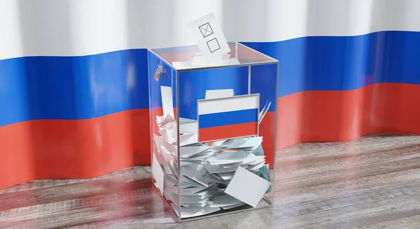 Россия Избирательная Урна Голосование Избирательная Концепция Иллюстрация — стоковое фото