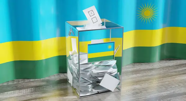 Rwanda Urna Wyborcza Głosowanie Koncepcja Wyborów Ilustracja — Zdjęcie stockowe