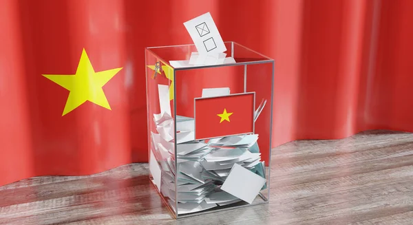 Vietnam Urnas Votación Concepto Electoral Ilustración —  Fotos de Stock